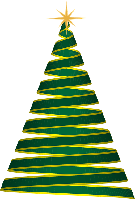 vector graphic christmas tree ribbon green #11660