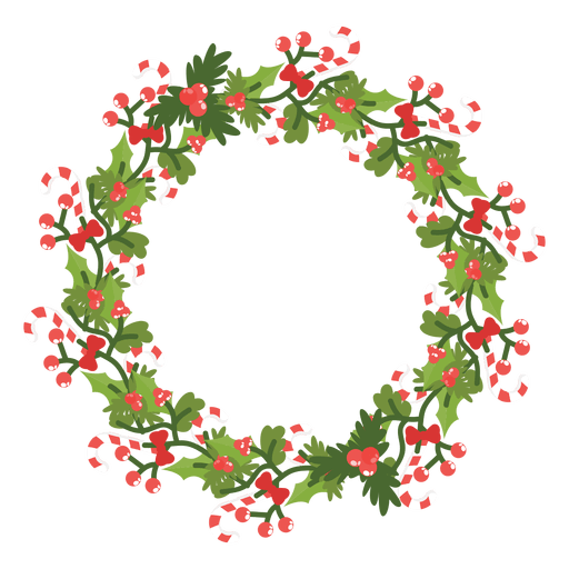 christmas wreath candy canes icon transparent #28013