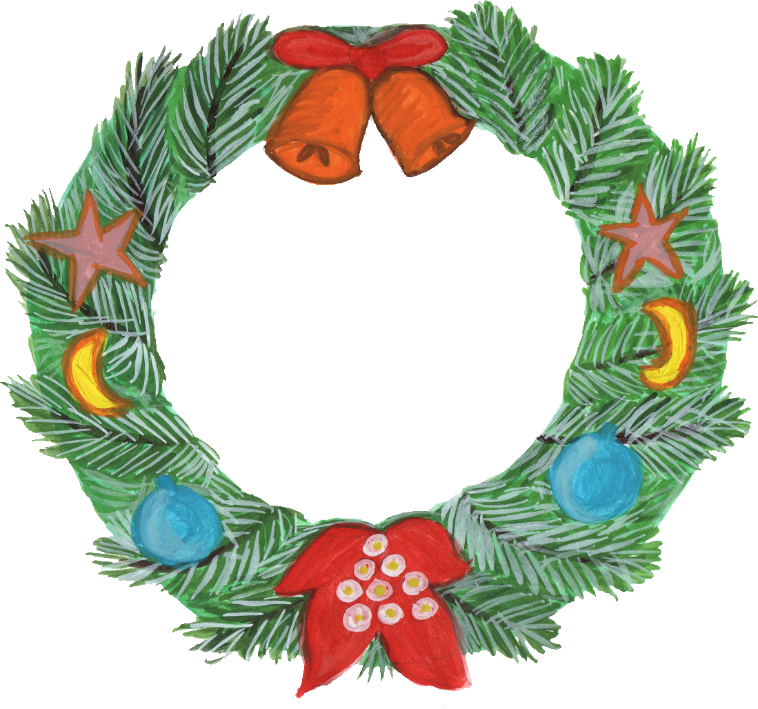 christmas wreath with bell png transparent #28002