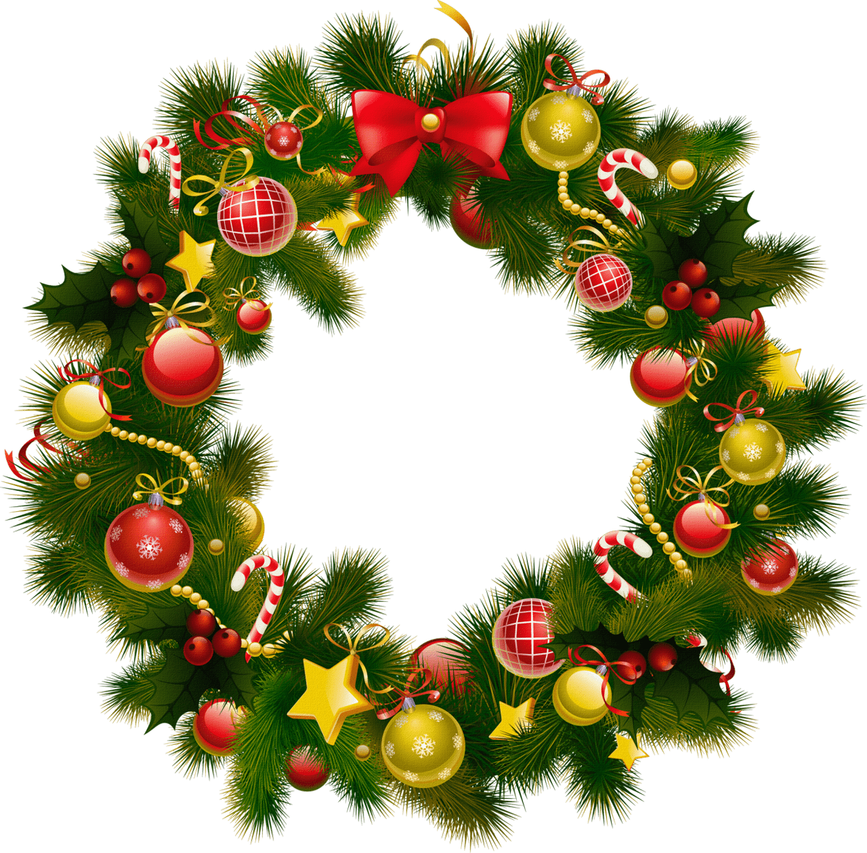simple christmas wreath transparent png #27990