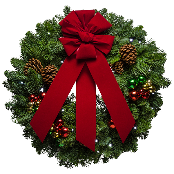 transparent christmas wreath with red bow png picture #27994