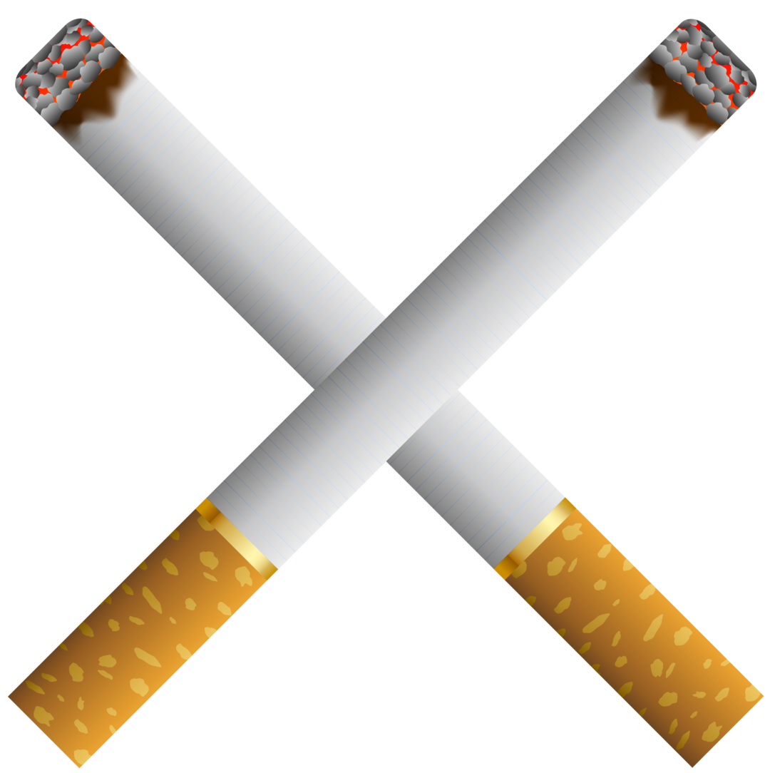 cigarette, two crossed cigarettes png clipart #16457