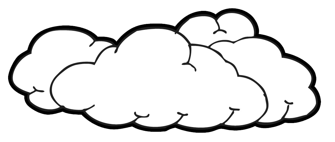 black outline clouds clipart #7345