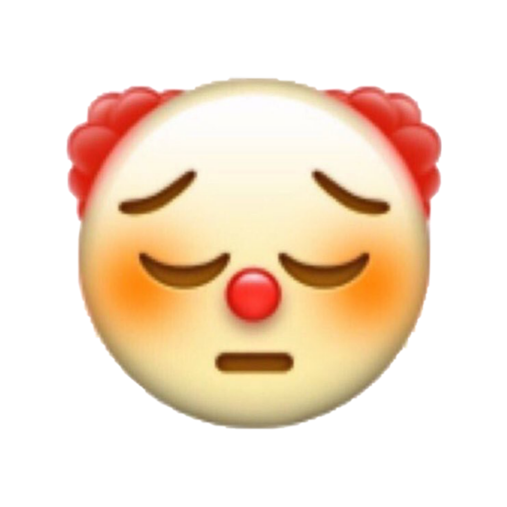 sad emoji clown sticker by cutegirl