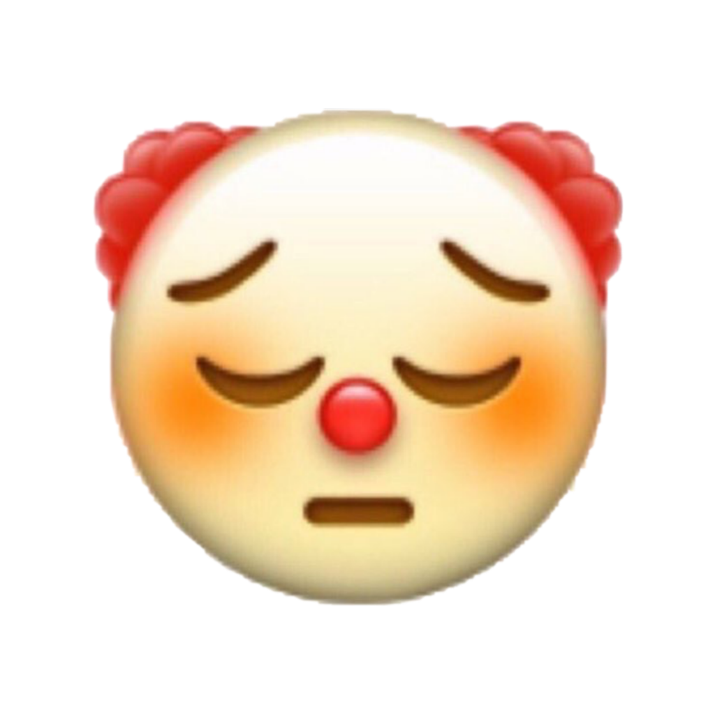 sad emoji clown sticker by cutegirl #39869