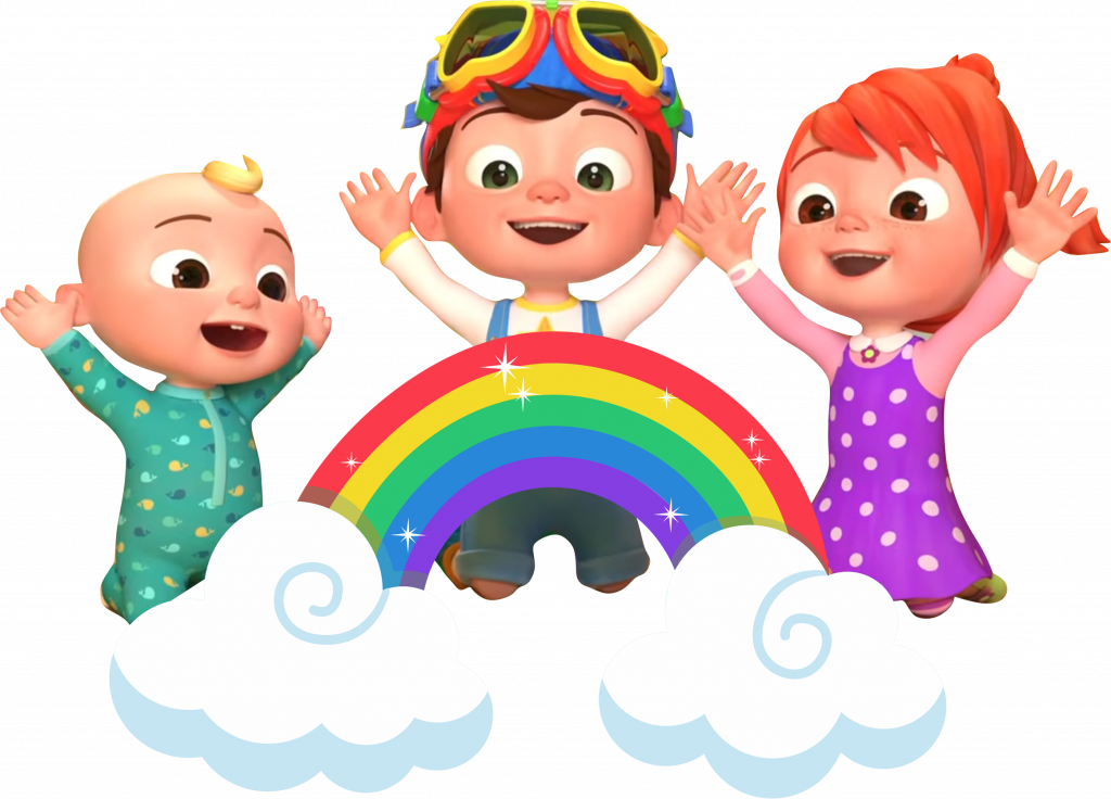 cocomelon party with rainbow and clouds png #42073