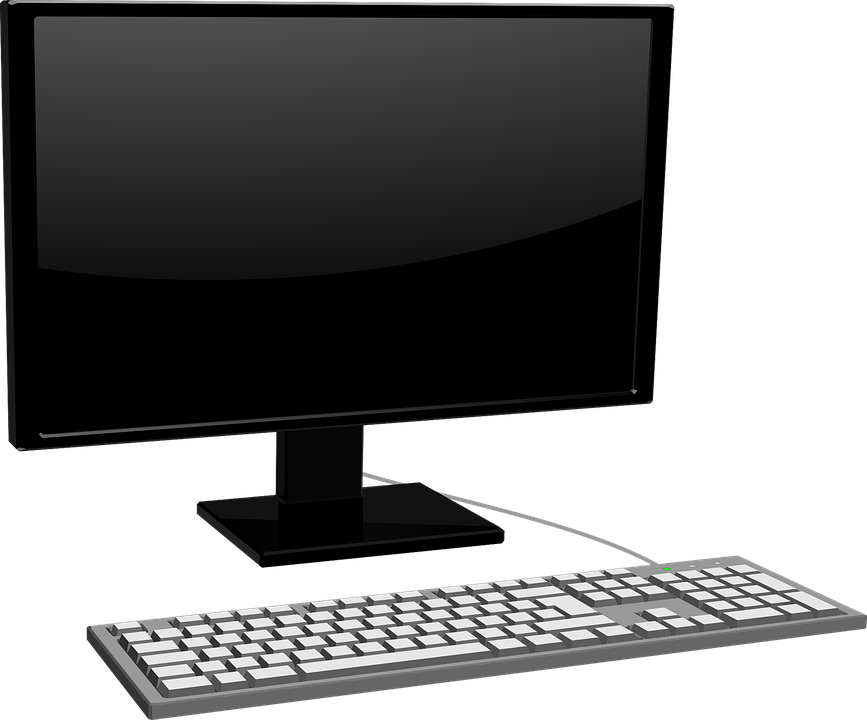 Black Computer screen, monitor, keyboard transparent image #11099