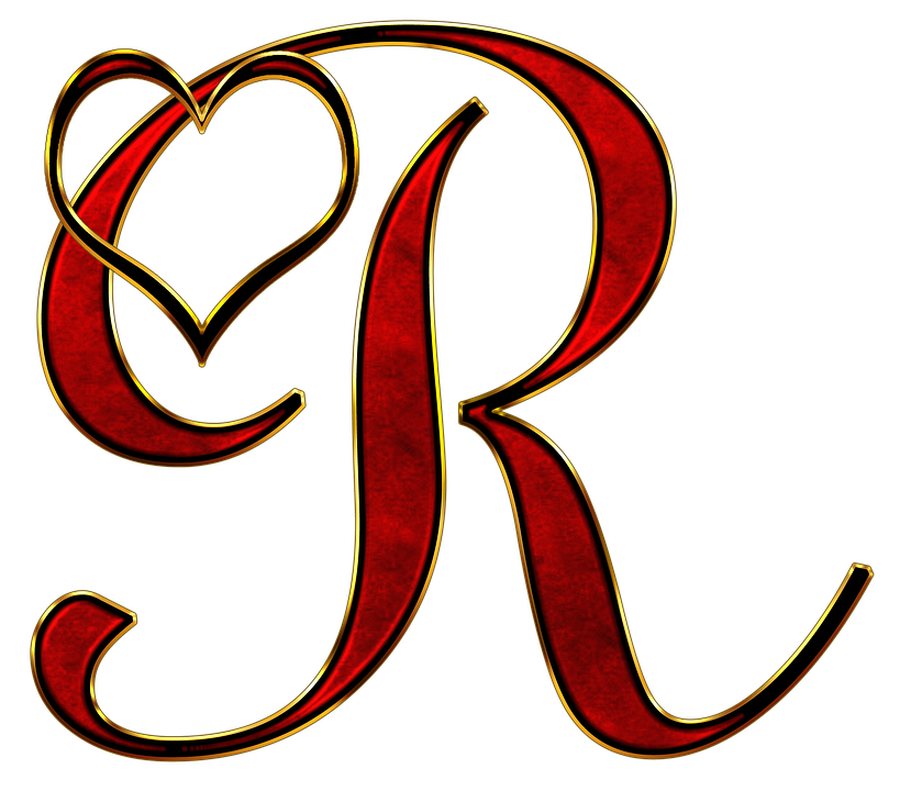 Letra R alfabeto coração alfabeto #38998