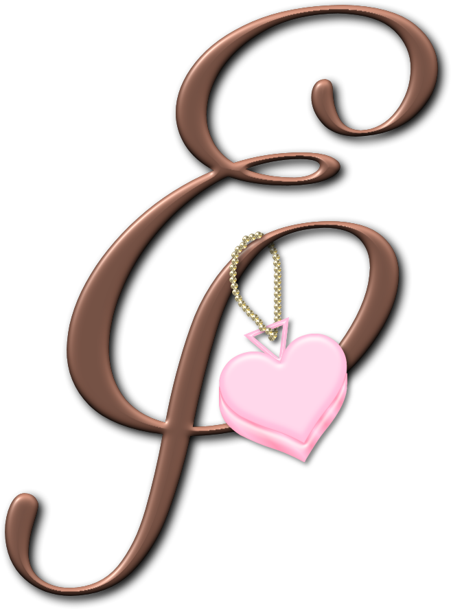 coração rosa png alfabeto decorativo #40564
