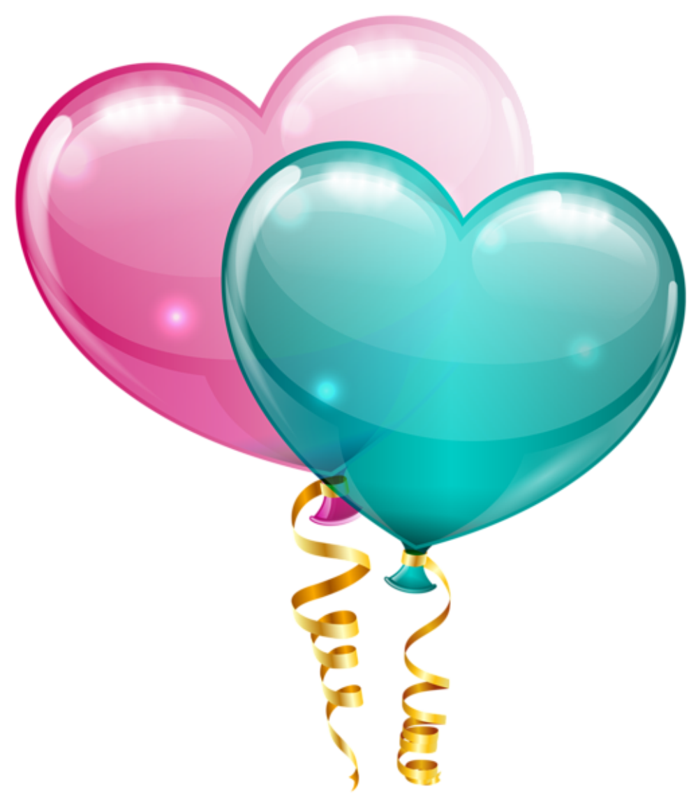 imagem de png de balão de coração rosa e verde #40584