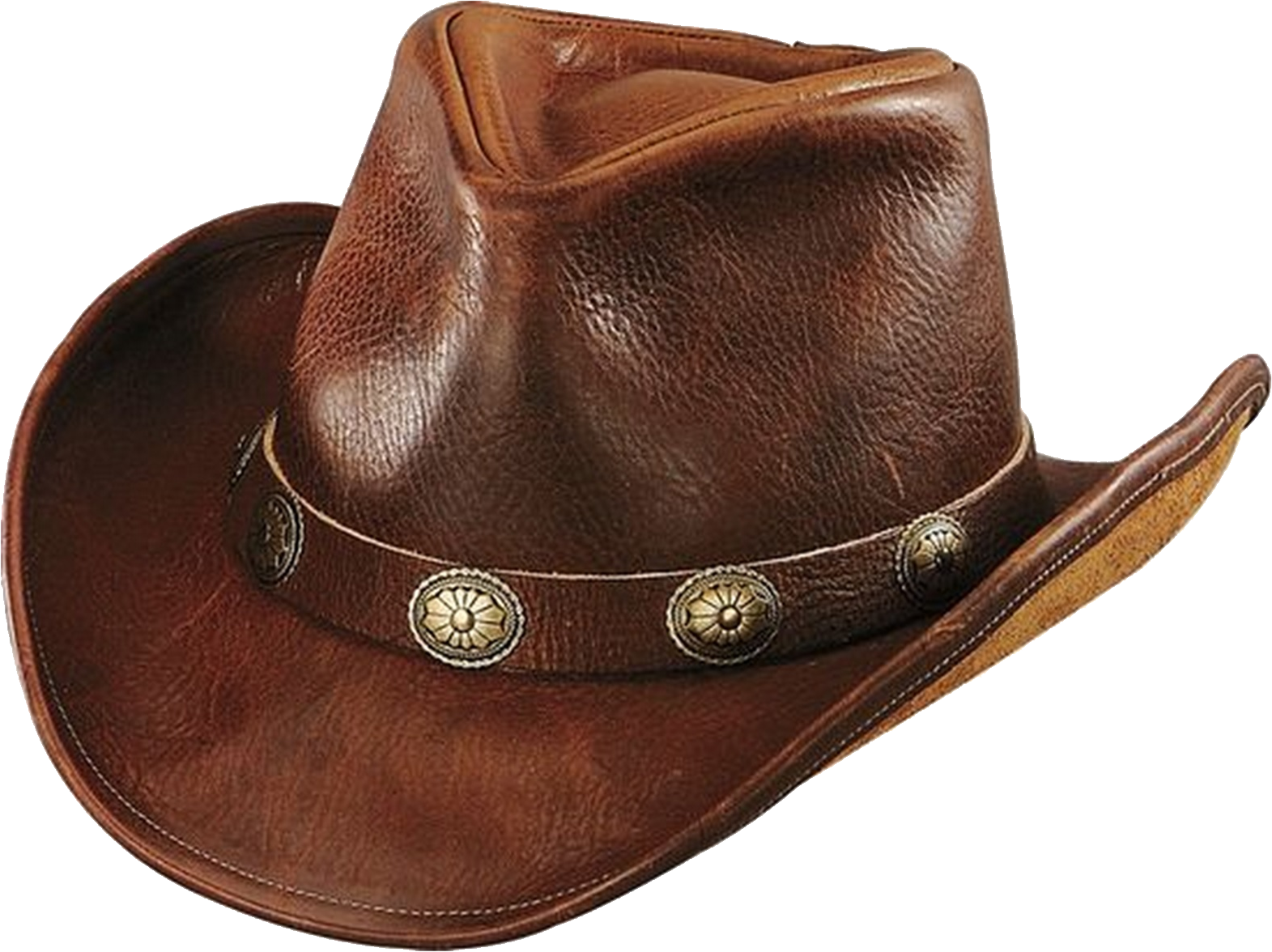 brown leather worn cowboy hat png #41987