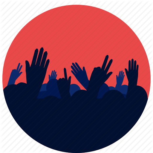 concert crowd hands png icon