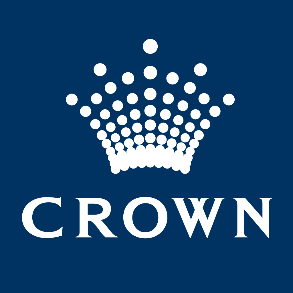 crown logo with blue background design #190