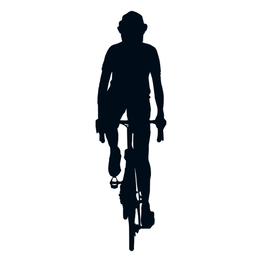 cyclist silhouette front view transparent png svg vector #30725