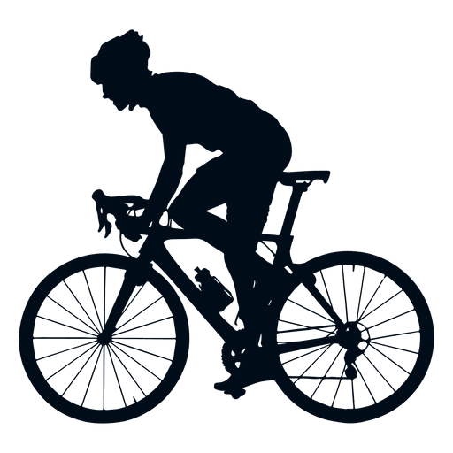 cyclist silhouette side view transparent png svg vector #30715