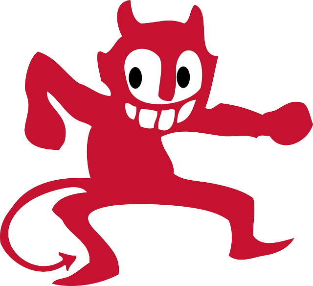 vector graphic devil satan dancing dance red #35258
