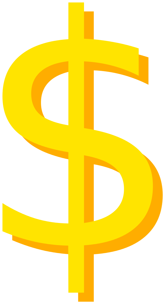 dollar sign, gold dollar symbol PNG transparent #16991