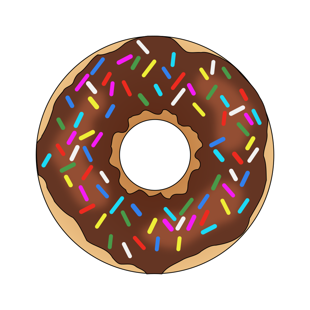 onlinelabels clip art rainbow sprinkles donut #19320