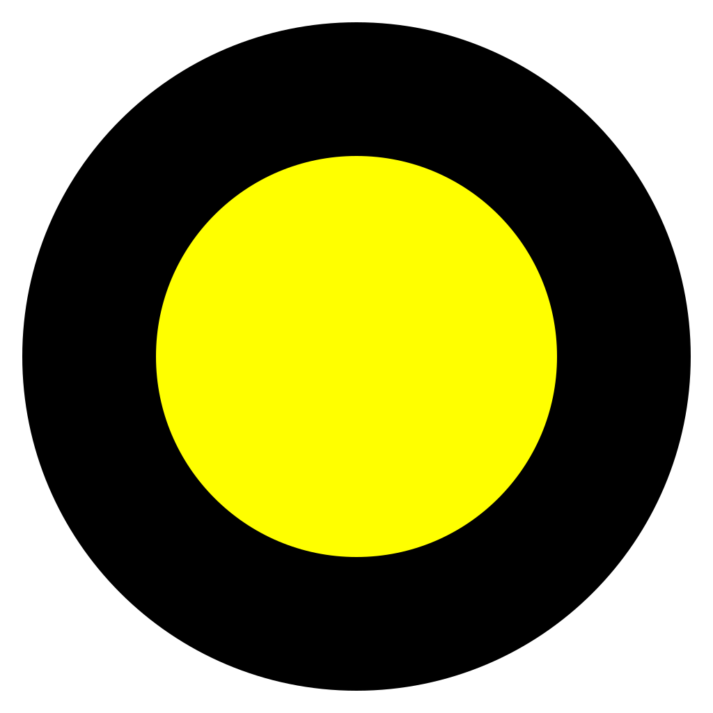 yellow dot with black circle png #23821