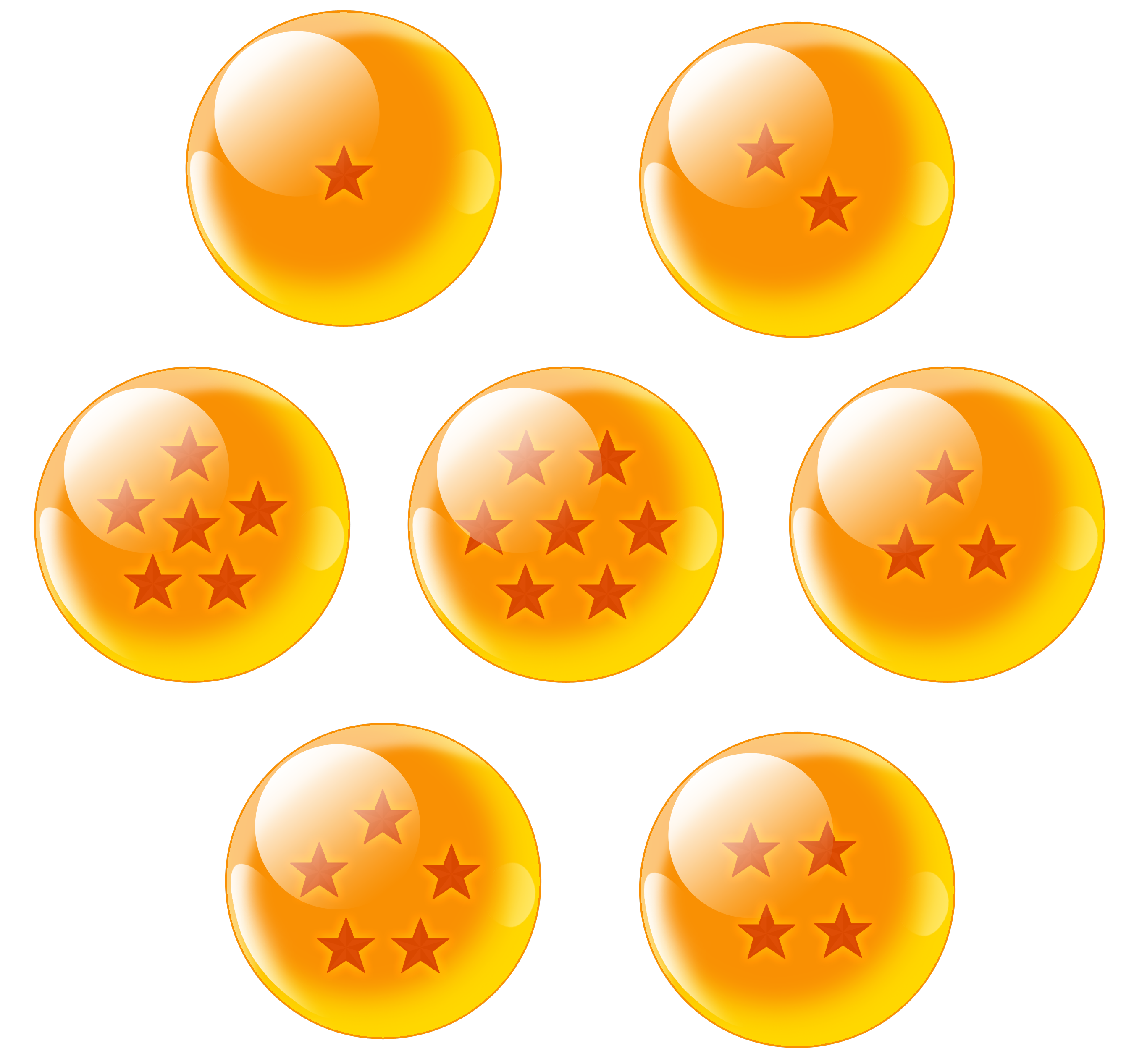 transparent dragon ball with stars on yellow globe png #42701
