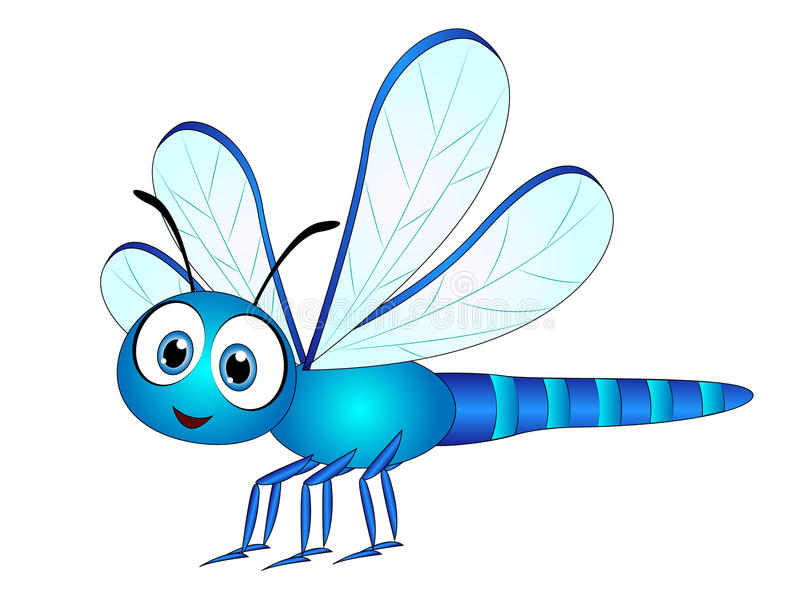 blue cartoon dragonfly clip art vector illustration #39373