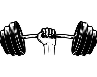 dumbbell barbell clip art etsy #35691