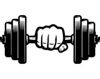 dumbbell clipart black and white