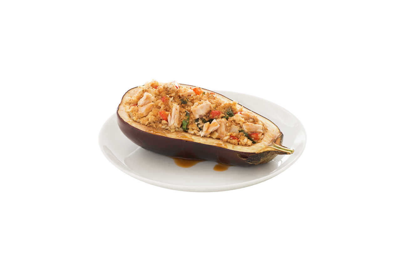tuna stuffed eggplant with soy sesame glaze bumble bee tuna and seafood products canned #29863