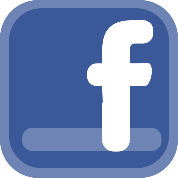 flat f logo, blue border facebook 32228