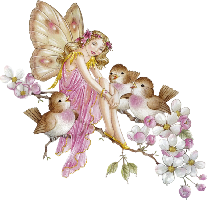 fairy with birds clipart png #28605