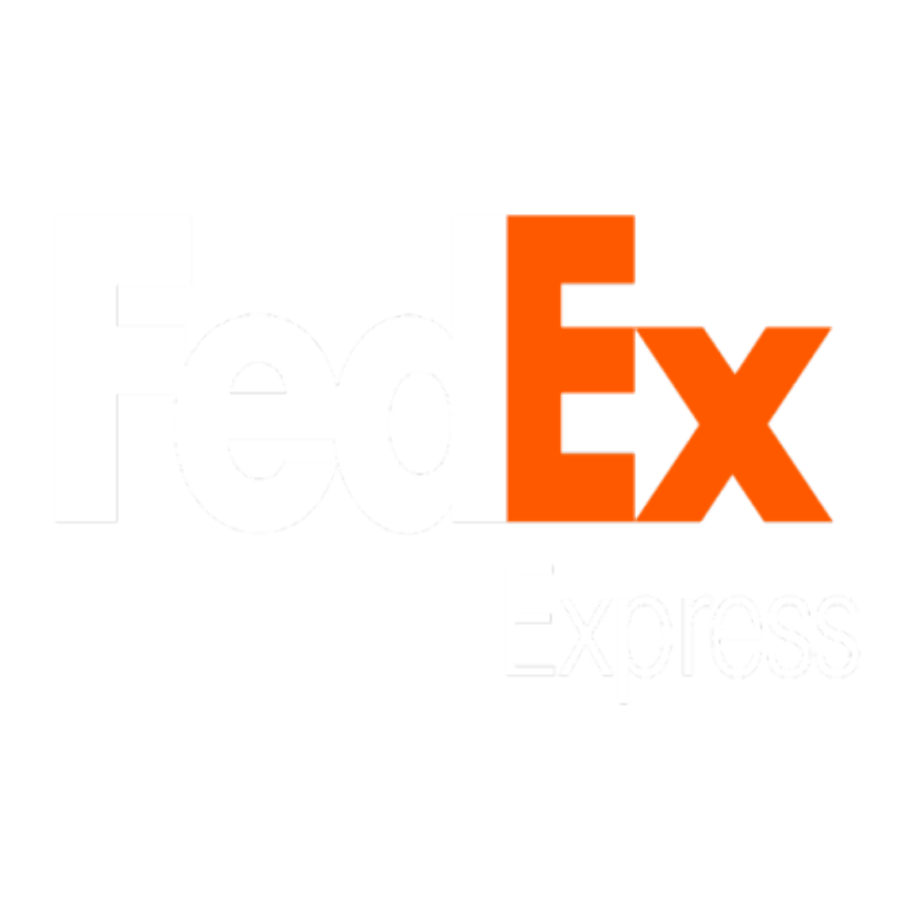 fedex white text logo png transparent #42685