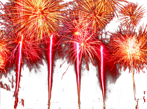 red fireworks on sky transparent background #10305