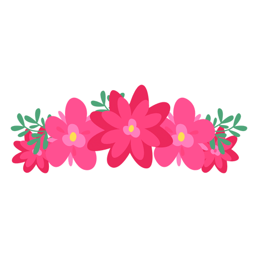 pink red flower crown transparent png svg vector #30956