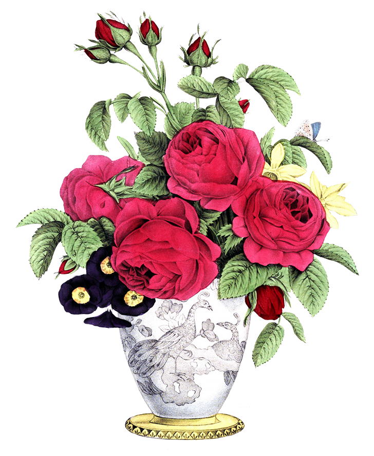 flower vase, flower clipart #28624