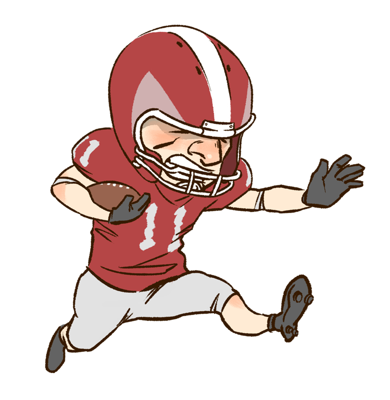 cartoon football player clipart clipart best #34999