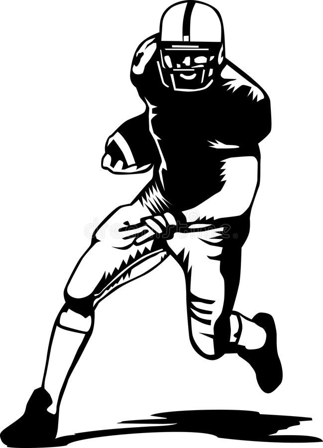 football player black and white vector #35001