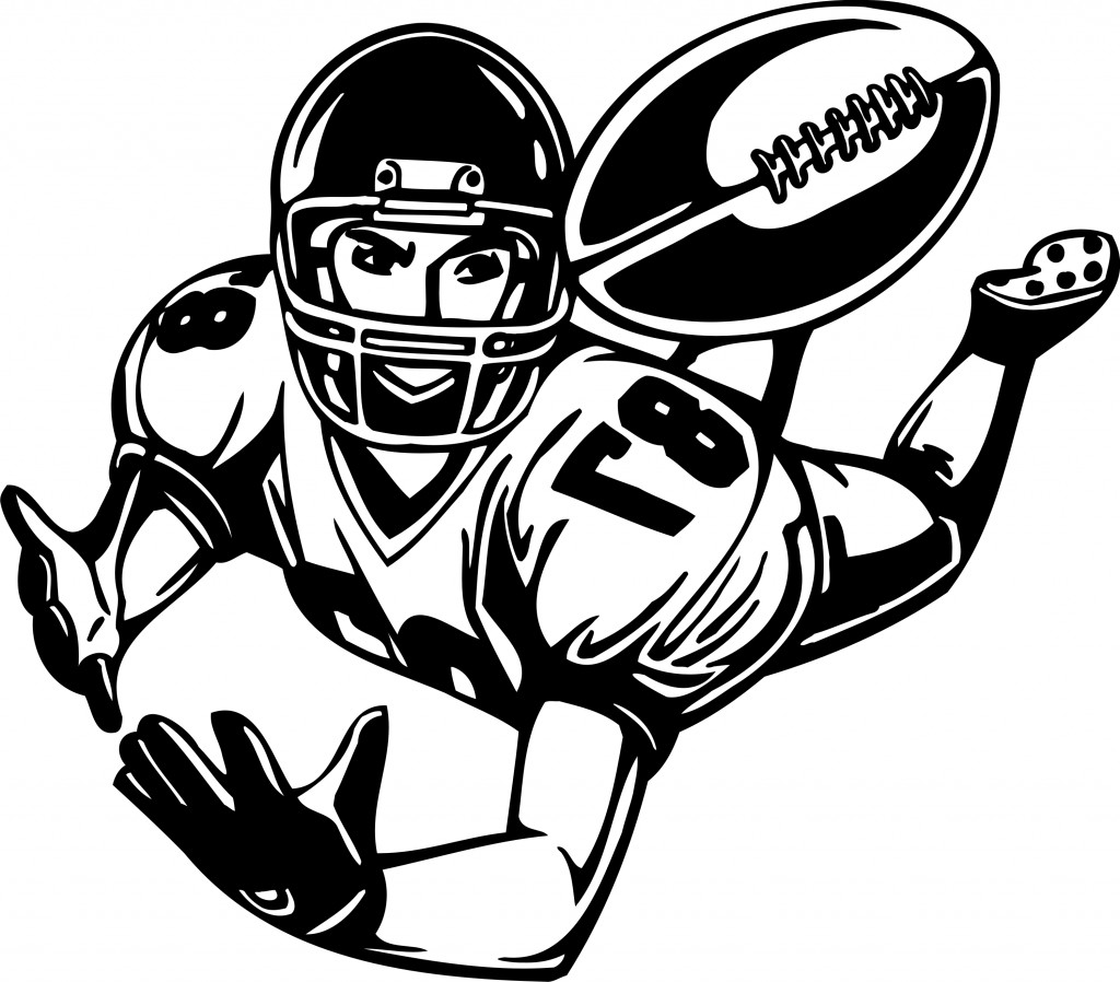 football player football clipart black and white clipart panda #35000