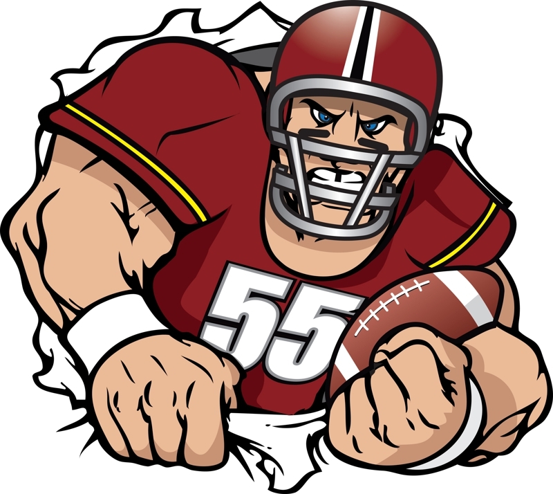 mean football player clipart clip art #34998