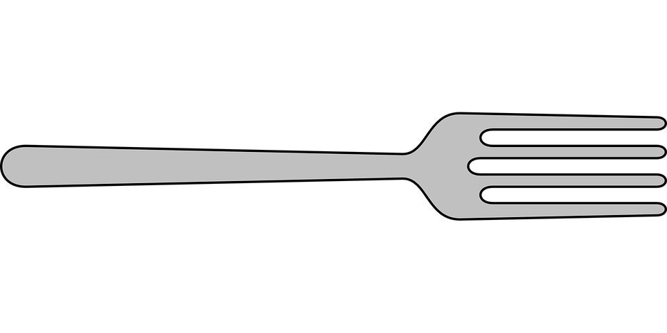 gray fork kitchenware clipart #24469