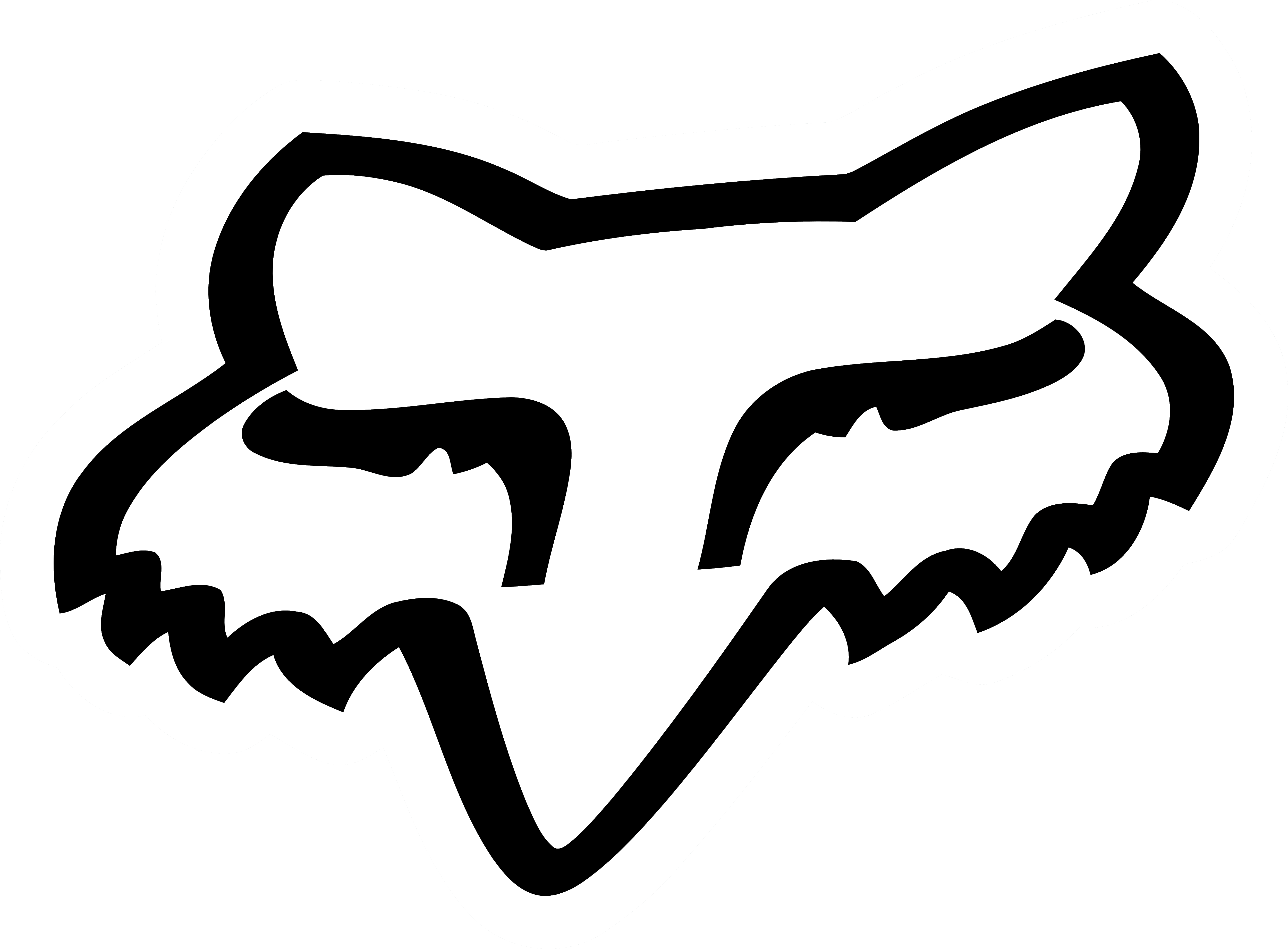 fox racing logo head white black logo png #28589