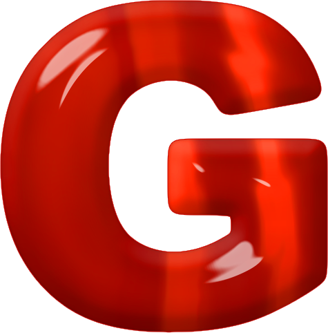 g letter presentation alphabets red glass letter #36529