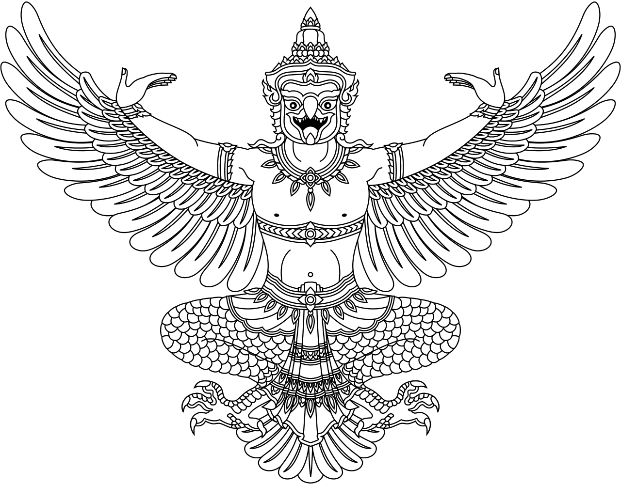file garuda emblem thailand monochrome svg #31180