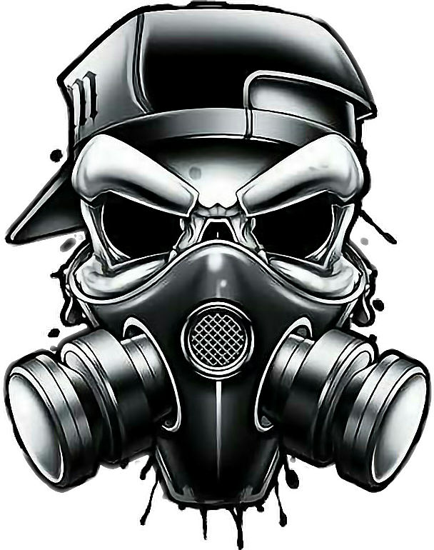 skull gas mask drawing graffiti #39181