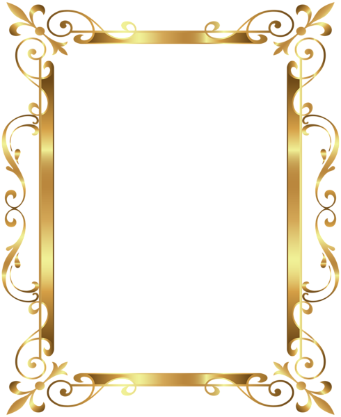 gold border frame deco transparent clip art image #25105