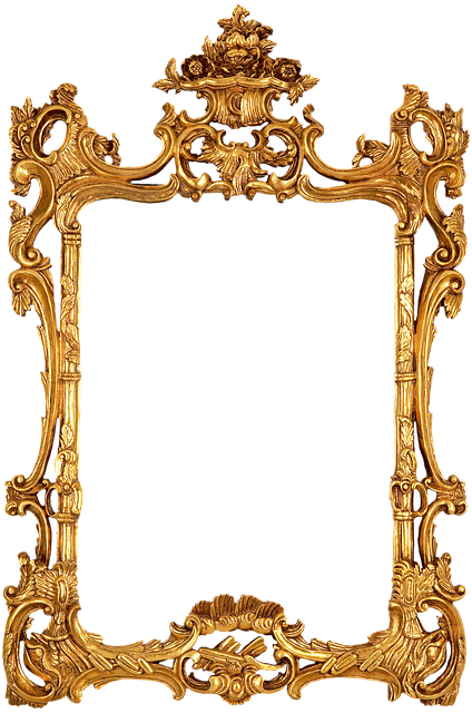 gold frame, illustration frame gold decorative antique #25113