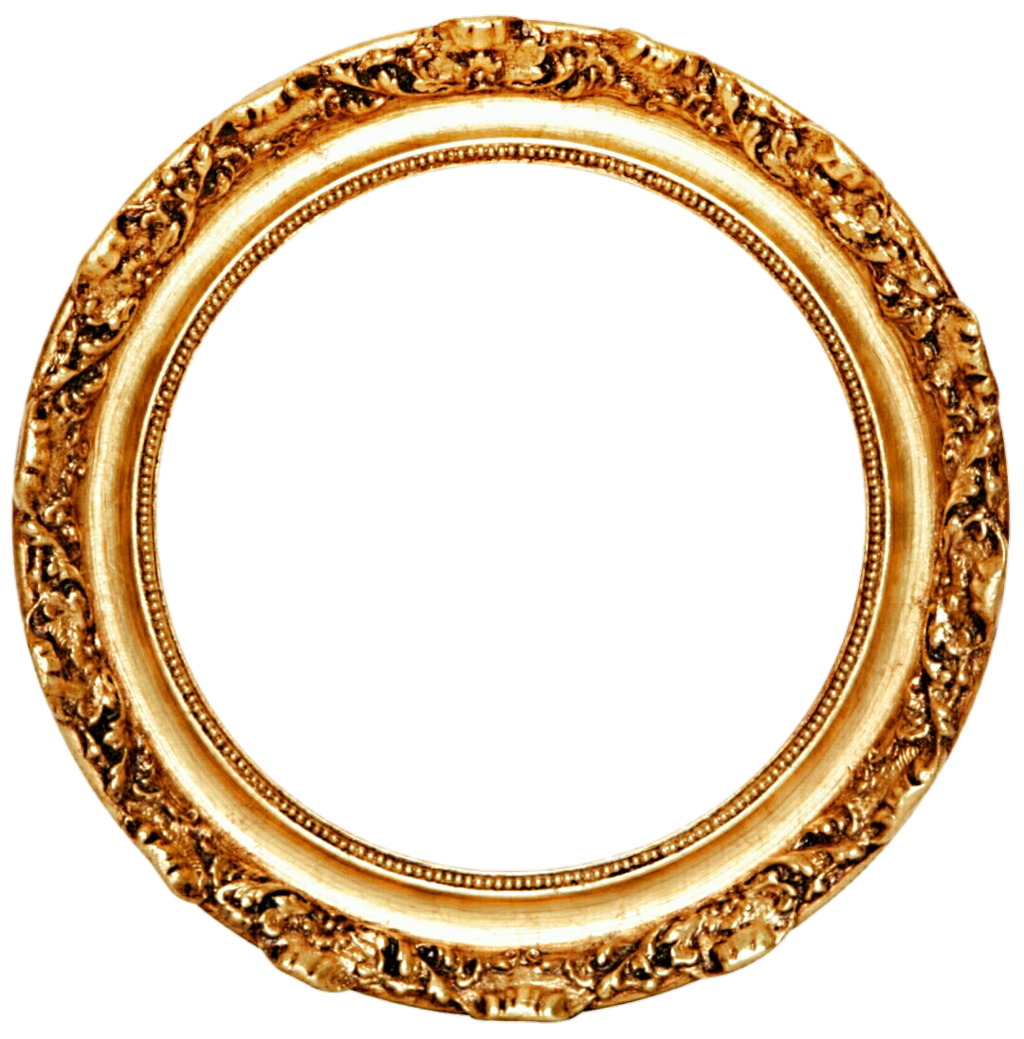 golden border, download golden round frame transparent png image #31154