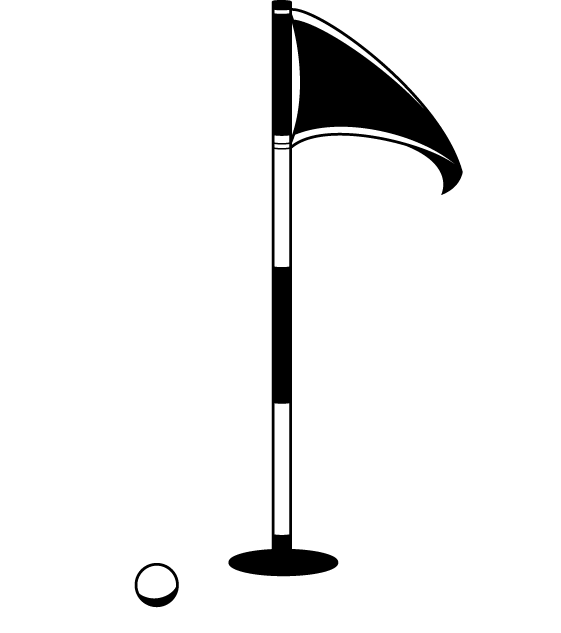 black and white golf flag png and ball #41375