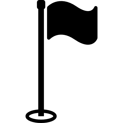 black golf flag with hole transparent icon #41379