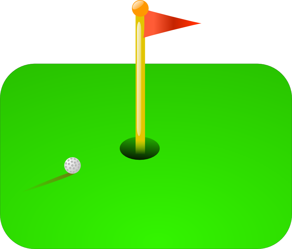 green floor with golf flag and ball png #41370