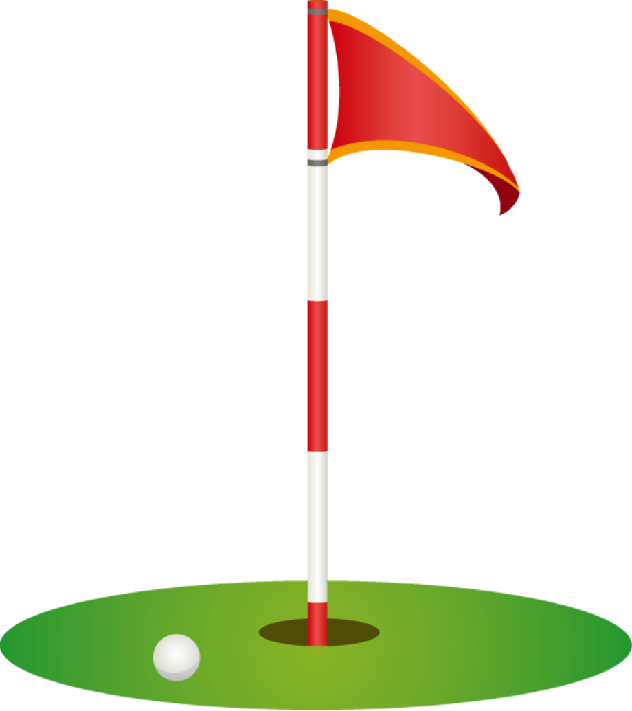 red golf flag, ball, hole, golf transparent png 41371